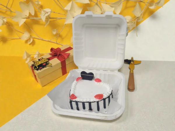Eggless Black Forest Heart Bento Cake [250 Grams]